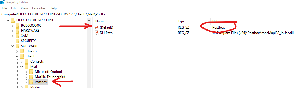 Postbox registration key